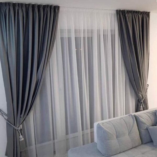 Velvet Curtains With Shafoon