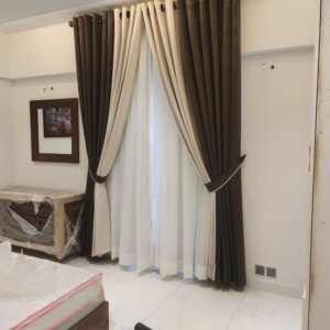 Self Velvet Curtains With Shafoon